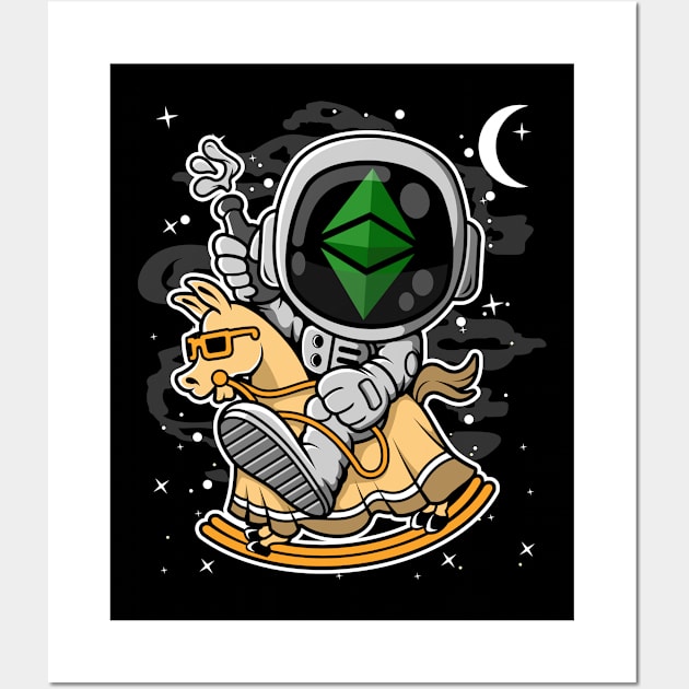 Astronaut Horse Ethereum Classic ETH Coin To The Moon Crypto Token Cryptocurrency Blockchain Wallet Birthday Gift For Men Women Kids Wall Art by Thingking About